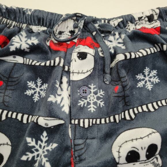 Disney Nightmare Before Christmas Fleece Lounge Pant Small Drawstring Button Fly - Picture 2 of 8